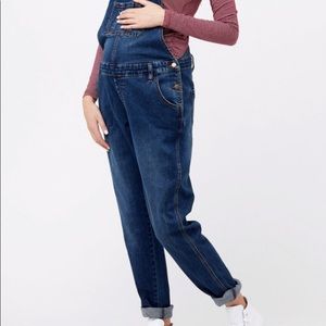 Ripe Maternity Cotton Overalls in Indigo
